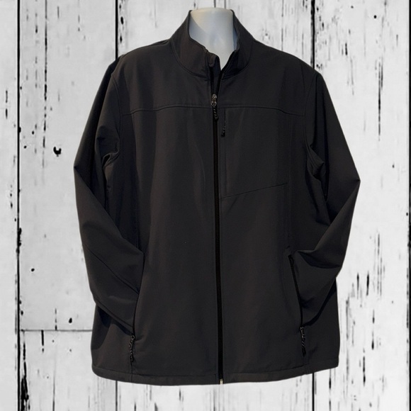 Swiss Tech XXL Men’s Gray Zip-Up Softshell Jacket Water-Resistant - Picture 2 of 11